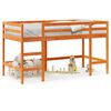 vidaXL Kids' Loft Bed without Mattress with Ladder Wax Brown 80x200 cm