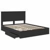 vidaXL Storage Bed with Headboard Black 150 x 200 cm Engineered Wood