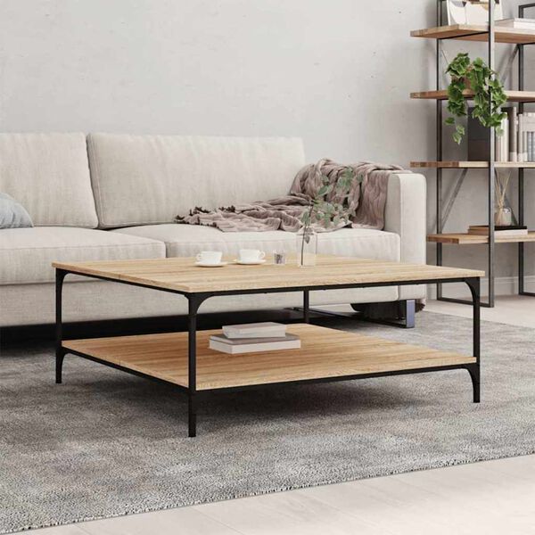 vidaXL Coffee Table Sonoma Oak 100x100x40 cm Engineered Wood