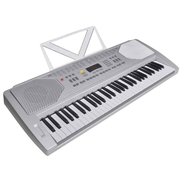 vidaXL 61-Key Electric Keyboard Set Silver and Black