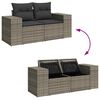vidaXL 10 Piece Garden Sofa Set with Cushions Grey Poly Rattan Acacia