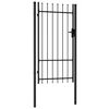 vidaXL Fence Gate BOXTEL Single Door with Spike Top Steel 1x1.75 m Black