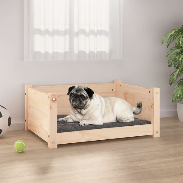 vidaXL Dog Bed 65.5x50.5x28 cm Solid Pine Wood