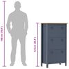 vidaXL Shoe Cabinet Hill Grey 72x35x124 cm Solid Pine Wood