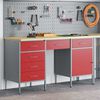 vidaXL Work Cabinet with Drawer with Lock 3 pcs Red 150 x 55 x 85 cm