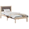 vidaXL Bed Frame with Headboard Taupe 90 x 190 cm Solid Pine Wood