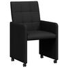 vidaXL Dining Chairs with Wheels 2 pcs Black 58 x 65 x 94 cm Fabric