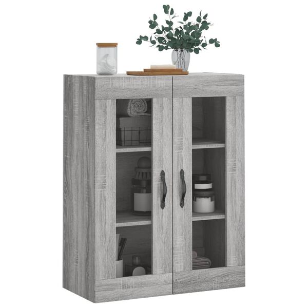 vidaXL Wall Mounted Cabinet Grey Sonoma 69.5x34x90 cm Engineered Wood
