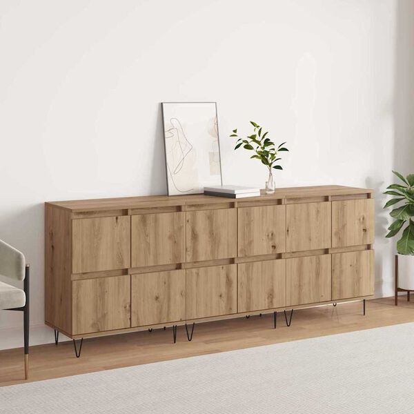 vidaXL Sideboards 3 pcs Artisan oak 180 x 35 x 70 cm Engineered wood