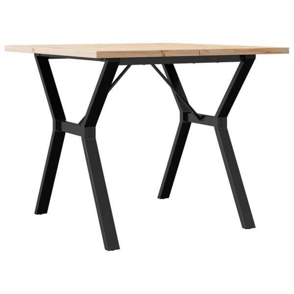 vidaXL Dining Table Y-Frame 90x90x75.5 cm Solid Wood Pine and Steel