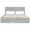 vidaXL Bed Frame with Drawer Grey Sonoma 200 x 200 cm Engineer Wood