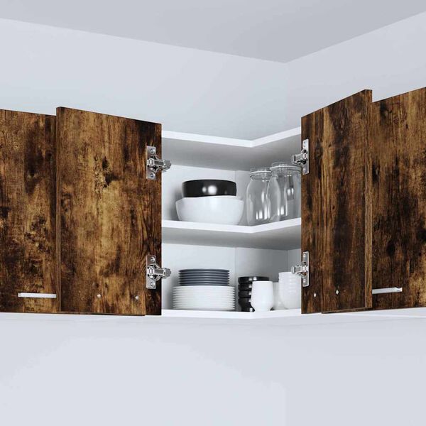 vidaXL Hanging Cabinet Smoked Oak and White 57 x 57 x 40 cm