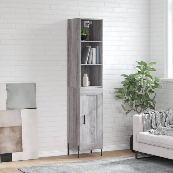 vidaXL Highboard Grey Sonoma 34.5x34x180 cm Engineered Wood