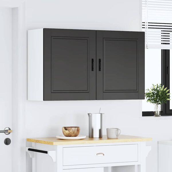 vidaXL Kitchen Wall Cabinets 2 pcs&nbsp;Porto Black Engineered Wood