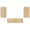 vidaXL 4 Piece TV Wall Units with LED Sonoma Oak Engineered Wood