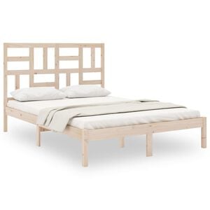 vidaXL Bed Frame without Mattress Solid Wood 135x190 cm Double