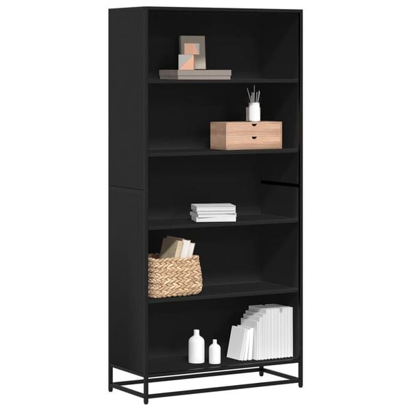 vidaXL Bookcase Black 80.5x35x170.5 cm Engineered Wood