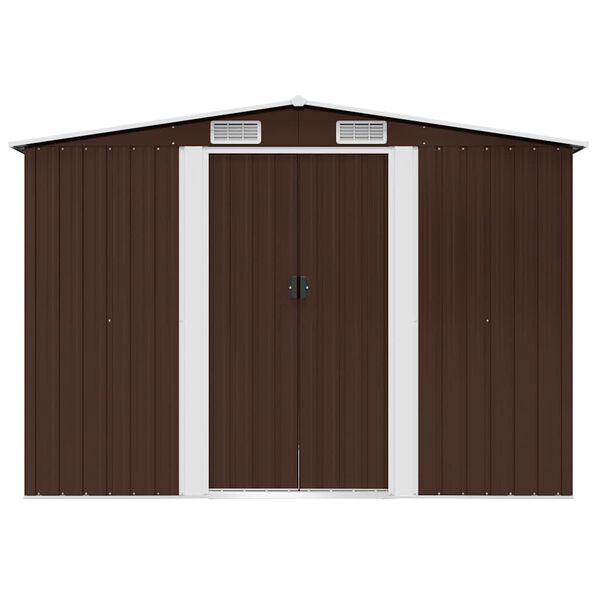 vidaXL Garden Storage Shed Brown 257x205x178 cm Steel