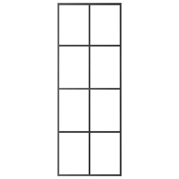 vidaXL Sliding Door Aluminium and ESG Glass 76x205 cm Black