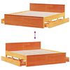 vidaXL Bed Frame without Mattress with Headboard Wax Brown 180x200 cm Super King Solid Wood Pine