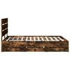vidaXL Bed Frame with Drawer Smoked Oak 140 x 190 cm Engineer Wood