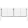 vidaXL Garden Gate Galvanised Steel 306x75 cm Silver