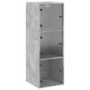 vidaXL Wall Cabinet with Glass Doors Concrete Grey 35x37x100 cm