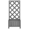 vidaXL Planter with Trellis Grey Solid Wood Fir