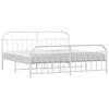 vidaXL Metal Bed Frame without Mattress with Footboard White 200x200cm