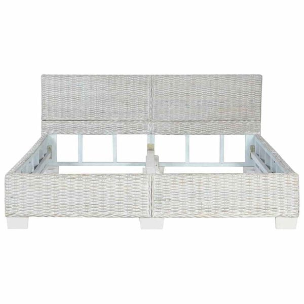 vidaXL Bed Frame without Mattress Grey Natural Rattan 160x200 cm