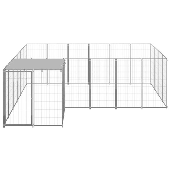 vidaXL Dog Kennel Silver 8.47 m² Steel