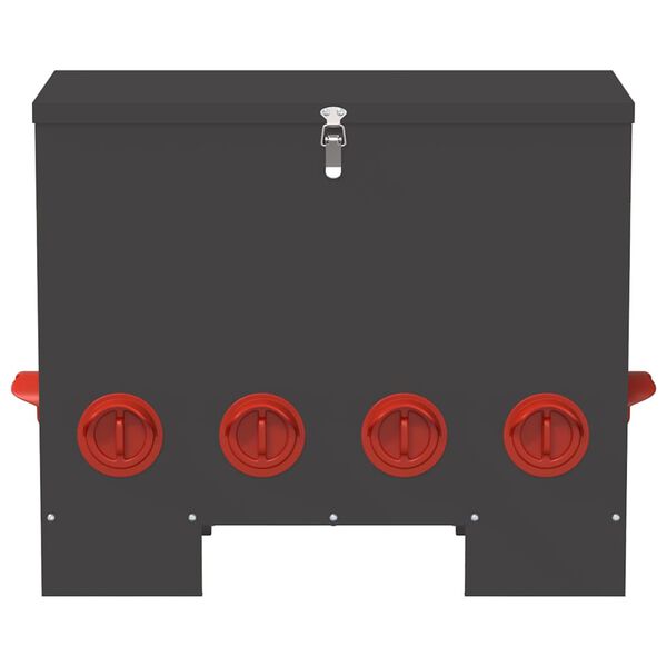 vidaXL Chicken Feeder Black 60.5 x 29 x 51 cm Cold-Rolled Steel