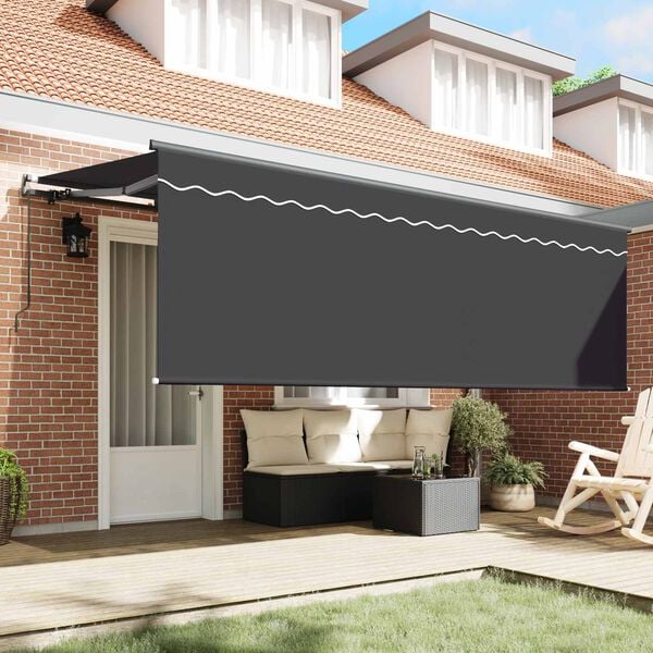 vidaXL Retractable Awning Manual Anthracite 350 x 200 cm