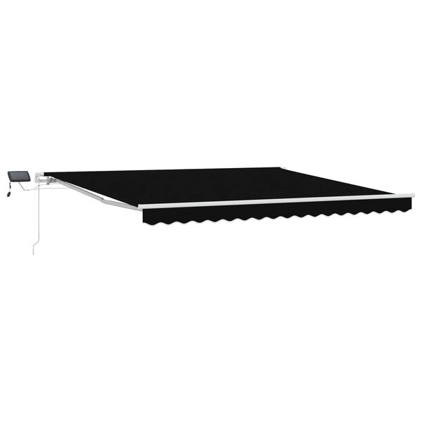 vidaXL Retractable Awning Manual Black 400 x 300 cm Fabric and Steel
