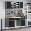 vidaXL Work Cabinet with Drawer 10 pcs Black Engineered Wood and Steel