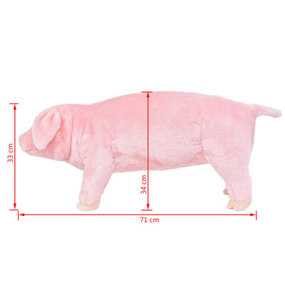 vidaXL Standing Plush Toy Pig Pink XXL