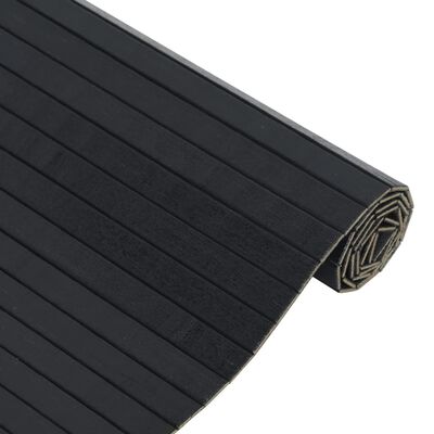 vidaXL Rug Rectangular Black 100x400 cm Bamboo