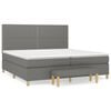 vidaXL Box Spring Bed with Mattress Dark Grey 200x200 cm Fabric