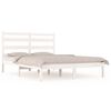 vidaXL Bed Frame without Mattress White Solid Wood 140x190 cm (809998+818421)