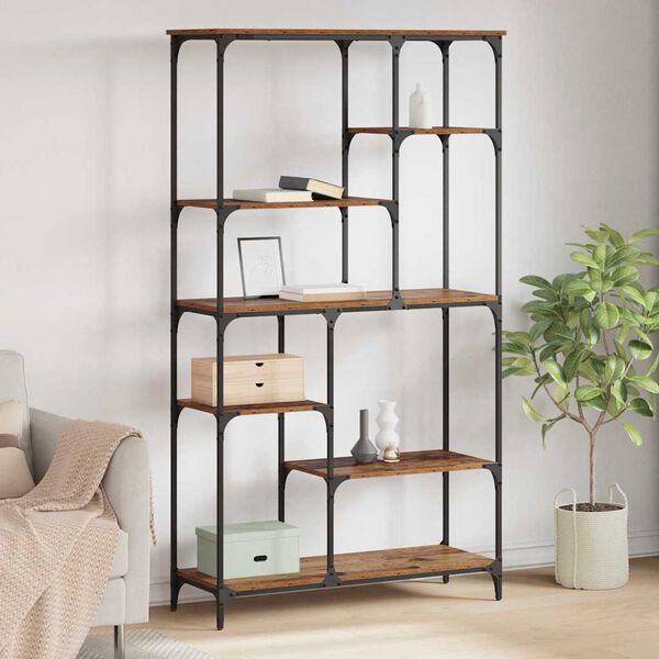 vidaXL Bookshelf Old Wood 99 x 35.5 x 176 cm Engineered Wood