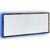 vidaXL LED Bathroom Mirror Smoked Oak 100x8.5x37 cm Engineered Wood