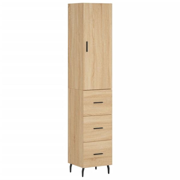 vidaXL Highboard Sonoma Oak 34.5x34x180 cm Engineered Wood