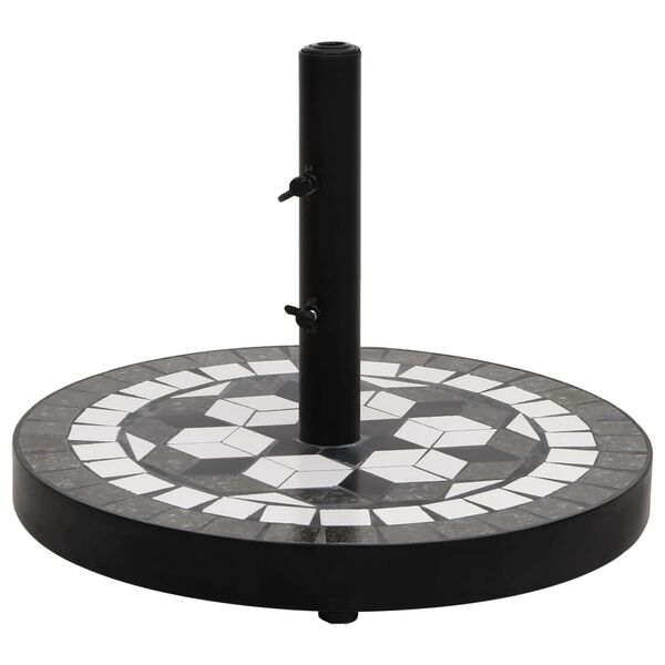 vidaXL Parasol Base Black and White Round 12 kg