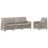 vidaXL Sofa Set 2 pcs Light Grey Faux Suede Fabric