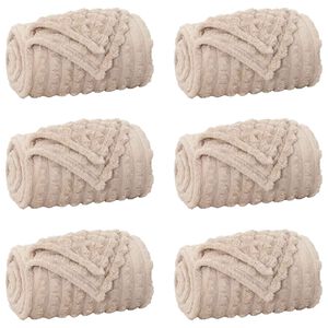 vidaXL Throw Blankets 6 pcs Beige 240 x 220 cm 8.24 kg Fleece