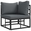 vidaXL Garden Sofa Set with Cushion 6 pcs Black Aluminium