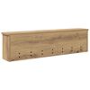 vidaXL Wall-Mounted Coat Rack with Shelf Artisan Oak 100 x 16 x 26 cm