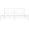 vidaXL Metal Bed Frame without Mattress with Headboard White 200x200cm