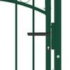 vidaXL Fence Gate with Spikes Steel 104x97 cm Green