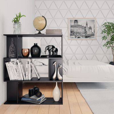 vidaXL Book Cabinet/Room Divider Black 80x24x96 cm Chipboard